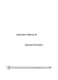 Laboratory Manual for General Chemistry
