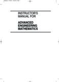 instructor's manual for advanced engineering mathematics