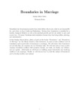 Boundaries in Marriage