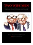 Two Wise Men - Stories for Children Inspired from the Wit and Wisdom of Warren Buffett and Charlie Munger