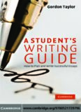 A Student's Writing Guide: How to Plan and Write Successful Essays