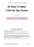 20 Ways To Make $100 Per Day Online