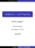 Introduction to C++ (and C) Programming