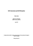 Self-Awareness and Self-Deception