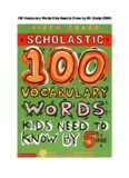 100 Vocabulary Words Kids Need to Know by 5th Grade (100 Words Workbook)