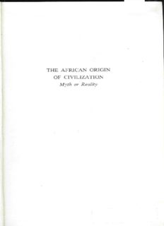 The African Origin of Civilization: Myth or Reality