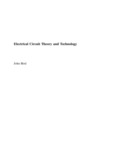 Electrical Circuit Theory and Technology - Free