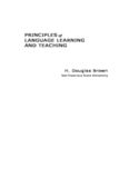 PRINCIPLES of LANGUAGE LEARNING AND TEACHING