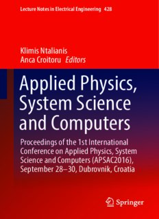 Applied Physics, System Science and Computers : Proceedings of the 1st International Conference on Applied Physics, System Science and Computers (APSAC2016), September 28-30, Dubrovnik, Croatia