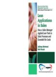 Lean applications in sales : how a sales manager applied lean tools to sales processes and exceeded