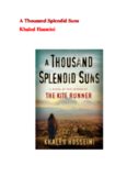 a thousand splendid sun