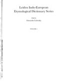 Etymological Dictionary of Latin and the Other Italic Languages (Leiden Indo-European Etymological
