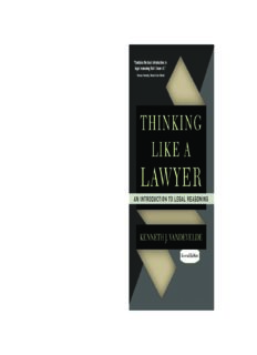 Thinking Like a Lawyer: An Introduction to Legal Reasoning
