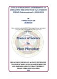 Master of Scienc In Plant Physiology Master of Science In Plant Physiology f Science n ysiology