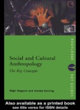 Social and Cultural Anthropology: The Key Concepts