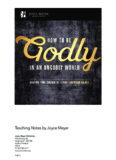 Teaching Notes by Joyce Meyer - Joyce Meyer Ministries: Asia