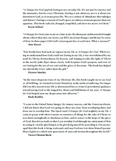 A Hunger for God: Desiring God Through Fasting and Prayer