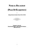 Nahj al Balagah (Peak of Eloquence) - Hazrat Ali ( Religion - Spirituality - Islam - Sufism - Wisdom - Ethics - Morals )