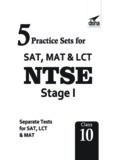 NTSE 5 Practice Sets for SAT MAT LCT for NTSE Stage 1 Disha