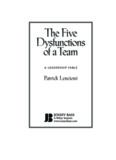 The Five Dysfunctions of a Team: A Leadership Fable (J-B Lencioni Series)  