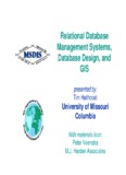 Relational database management systems , database design, and gis