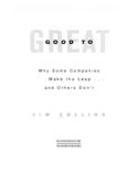 Good to Great: Why Some Companies Make the Leap... and Others Don't