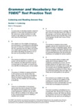 TOEIC practice test - Cambridge Grammar and Vocabulary for the