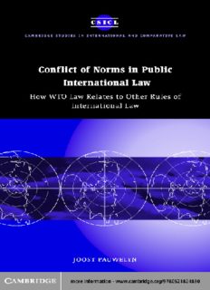 Conflict of Norms in Public International Law: How WTO Law Relates to other Rules of International Law