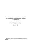 An Introduction to Mathematical Analysis for Economic Theory and Econometrics 