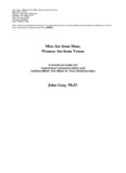 Men Are from Mars, Women Are from Venus John Gray, Ph.D.