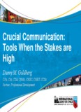 Crucial Communication: Tools When the Stakes are High