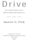Drive, the Surprising Truth about What Motivates Us