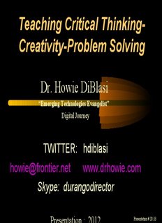 Teaching Critical Thinking- Creativity-Problem Solving