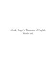 eBook, Roget's Thesaurus of English Words and