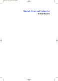 Materials Science and Engineering An Introduction