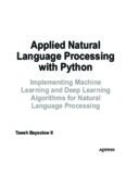 Applied Natural Language Processing with Python. Implementing Machine  Learning and Deep Learning