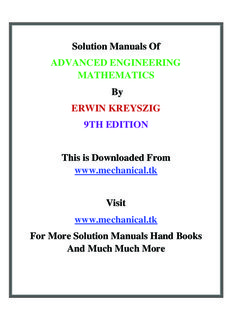 Solution Manuals Of ADVANCED ENGINEERING MATHEMATICS ERWIN 